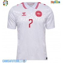 Camisa de time de futebol Dinamarca Mathias Jensen #7 Replicas 2º Equipamento Europeu 2024 Manga Curta